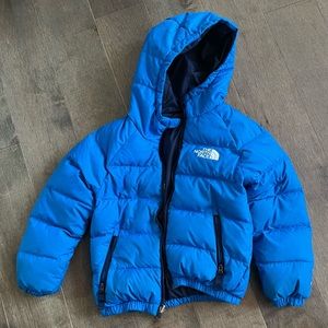 North Face reversible blue jacket size xs with hood